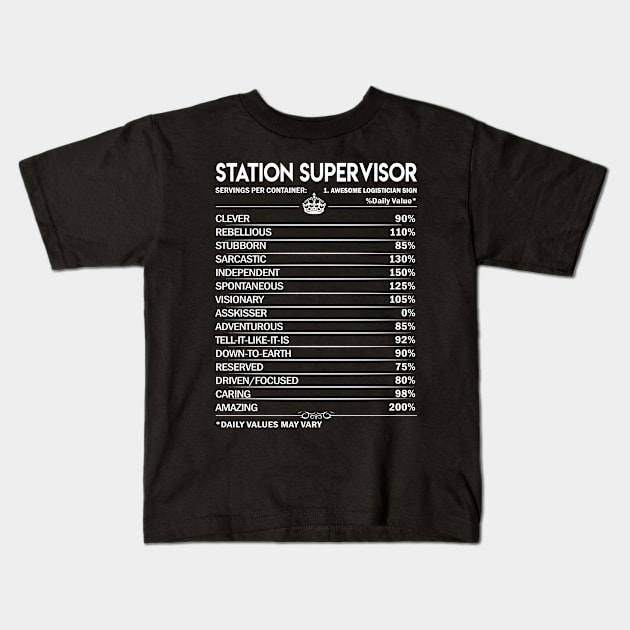 Station Supervisor T Shirt - Station Supervisor Factors Daily Gift Item Tee Kids T-Shirt by Jolly358